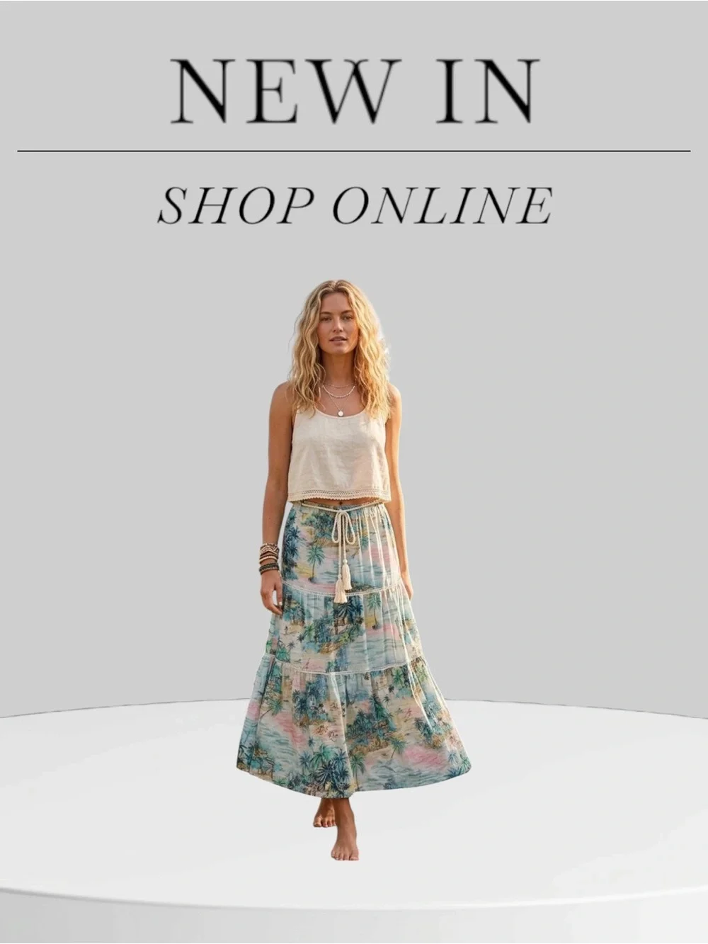 NWT CC California Maxi Skirt Womens Floral  Boho Coasta Cottagecore Size M
